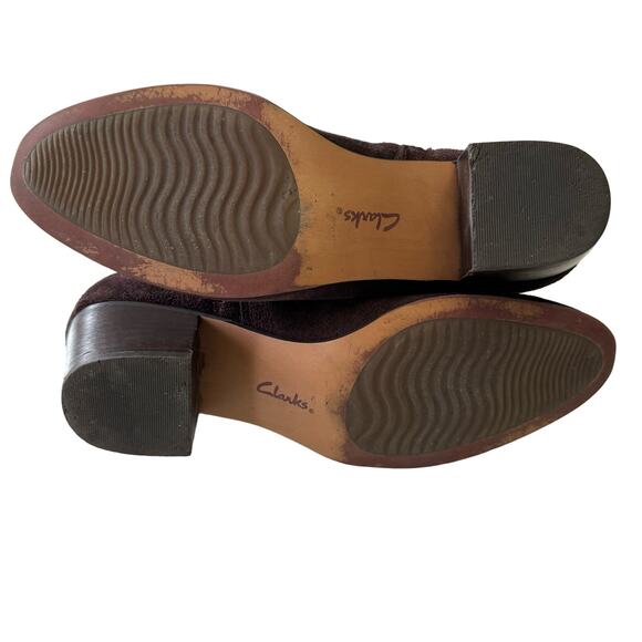 Clarks Artisan Womens Ceara Chloe Buckle Booties Brown Suede Casual size 10 - Picture 3 of 5